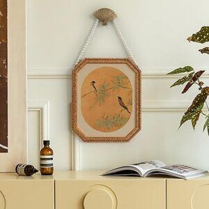 NIB. Framed Fabric Wall Art Painting Repo.